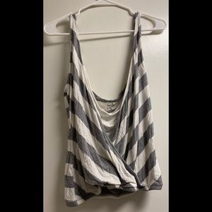 New York & Company size large black and grey striped tank top